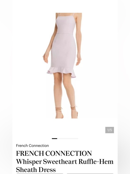 French Connection Dresses & Skirts - French Connection Lilac Ruffle-Hem Midi Sheath Skirt